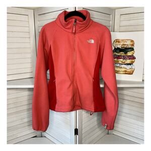 The North Face pink fleece full zip jacket